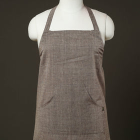 Brown - jhiri handloom cotton apron with pocket 36