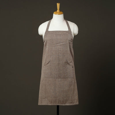 Brown - jhiri handloom cotton apron with pocket 36