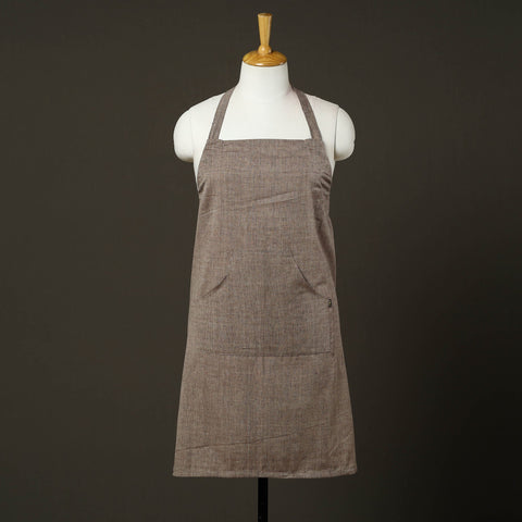 Brown - jhiri handloom cotton apron with pocket 36