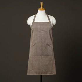 Brown - jhiri handloom cotton apron with pocket 36