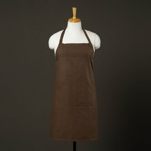 Brown - jhiri handloom cotton apron with pocket 42