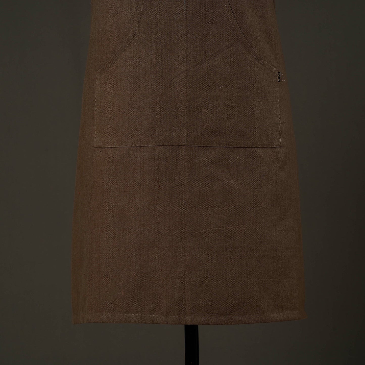 Brown - jhiri handloom cotton apron with pocket 42