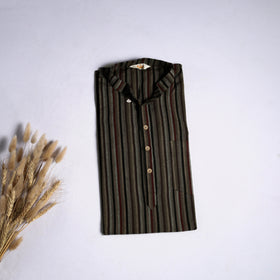 Jhiri handloom cotton short kurta for men 09 - handcrafted