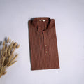 Jhiri handloom cotton short kurta for men 13 - handcrafted