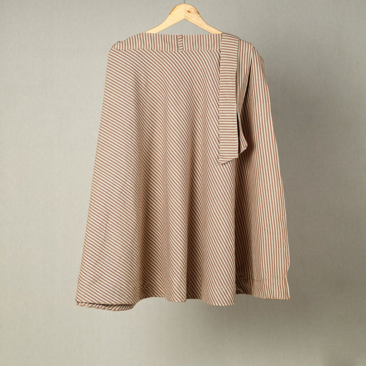 Brown - jhiri handloom cotton wrap around plain skirt 02