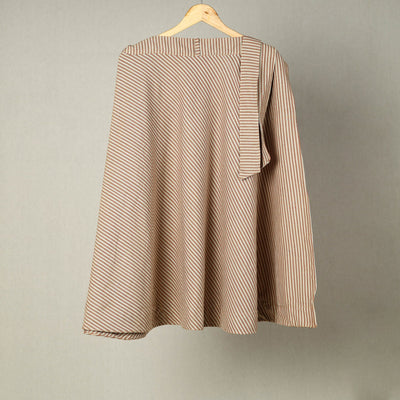 Brown - jhiri handloom cotton wrap around plain skirt 02