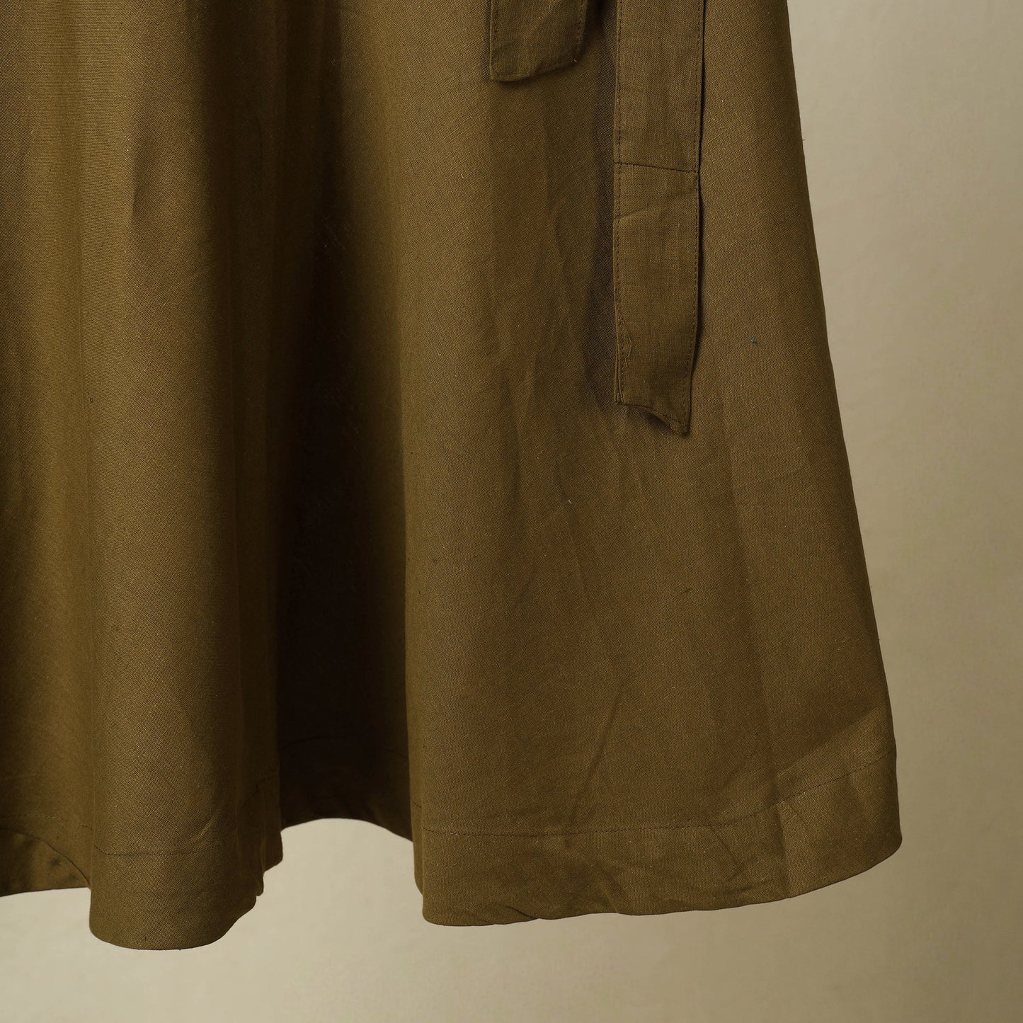 Brown - jhiri handloom plain cotton wrap around skirt 17