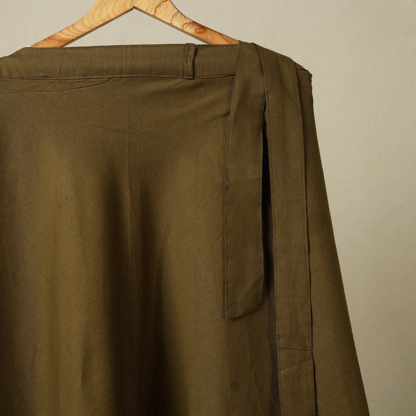 Brown - jhiri handloom plain cotton wrap around skirt 17