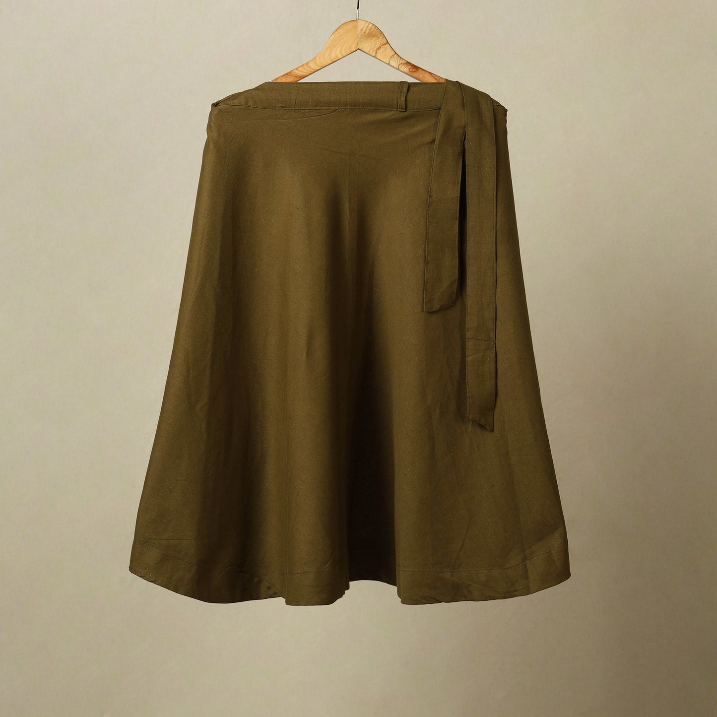 Brown - jhiri handloom plain cotton wrap around skirt 17