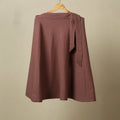 Brown - jhiri handloom plain cotton wrap around skirt 21