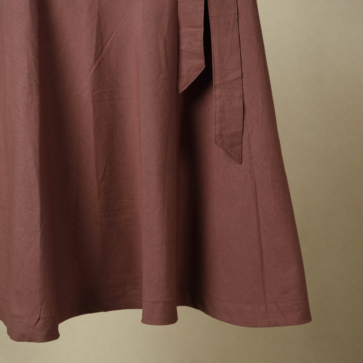 Brown - jhiri handloom plain cotton wrap around skirt 21