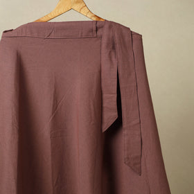 Brown - jhiri handloom plain cotton wrap around skirt 21