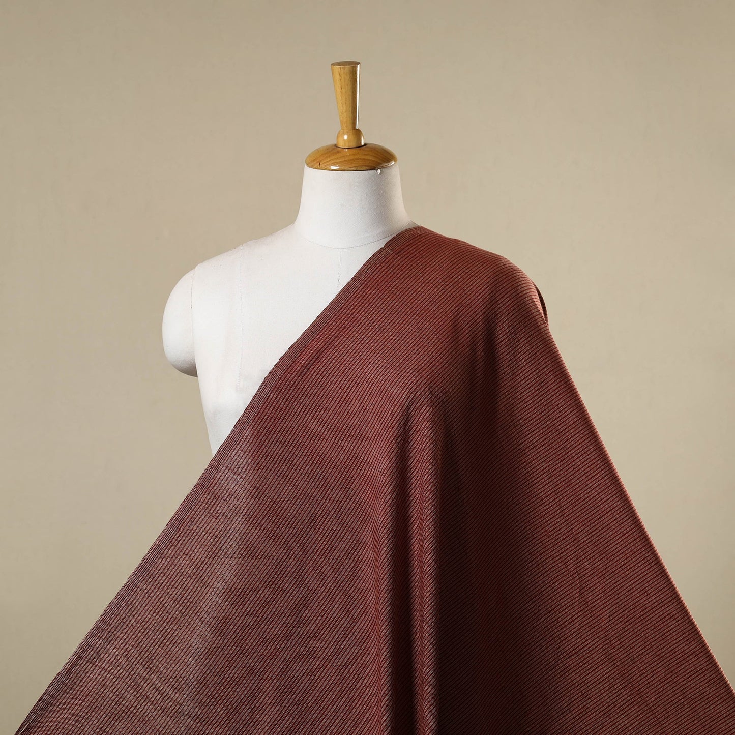 Brown - jhiri pure handloom cotton fabric 03 - handcrafted