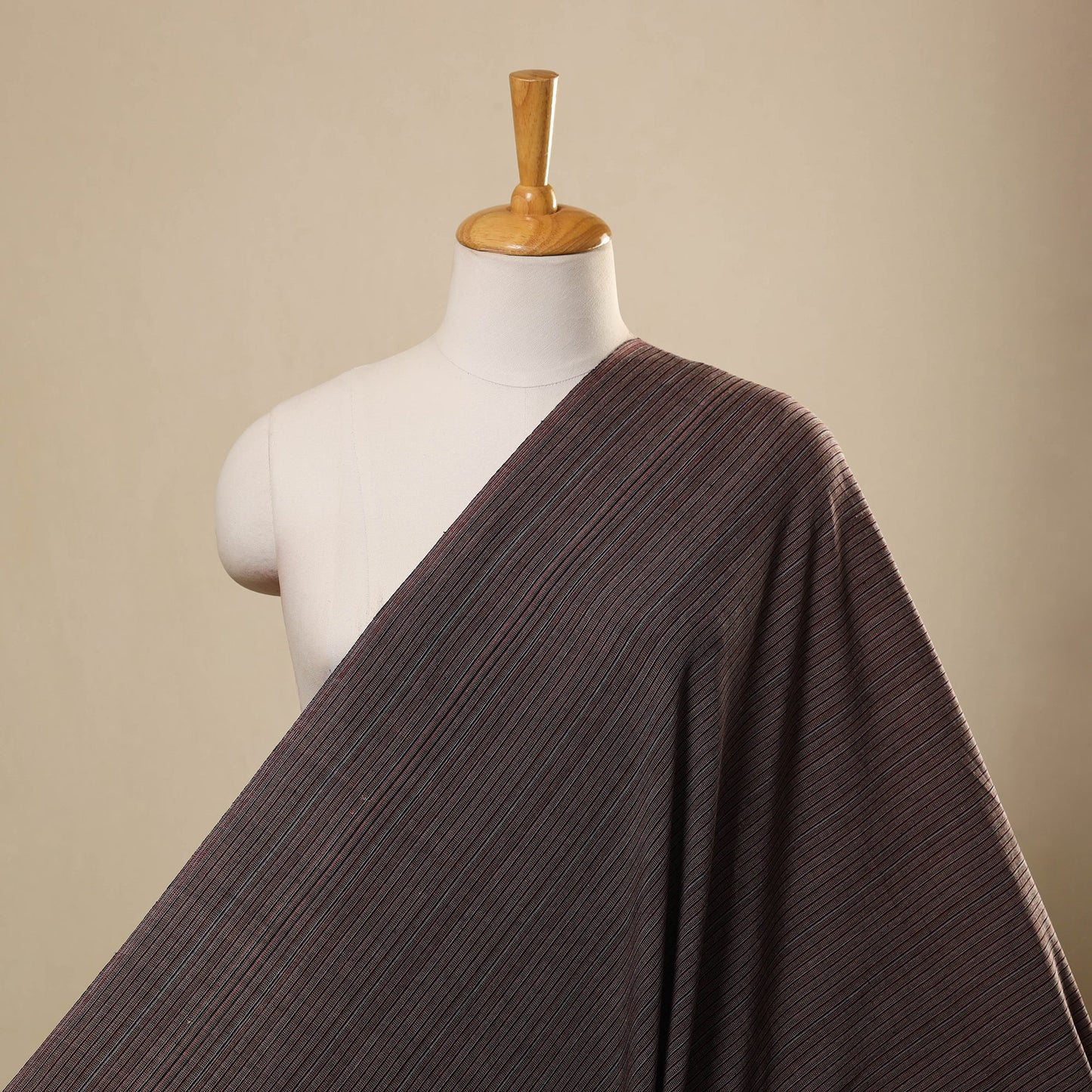  Brown Jhiri Pure Handloom Cotton Fabric