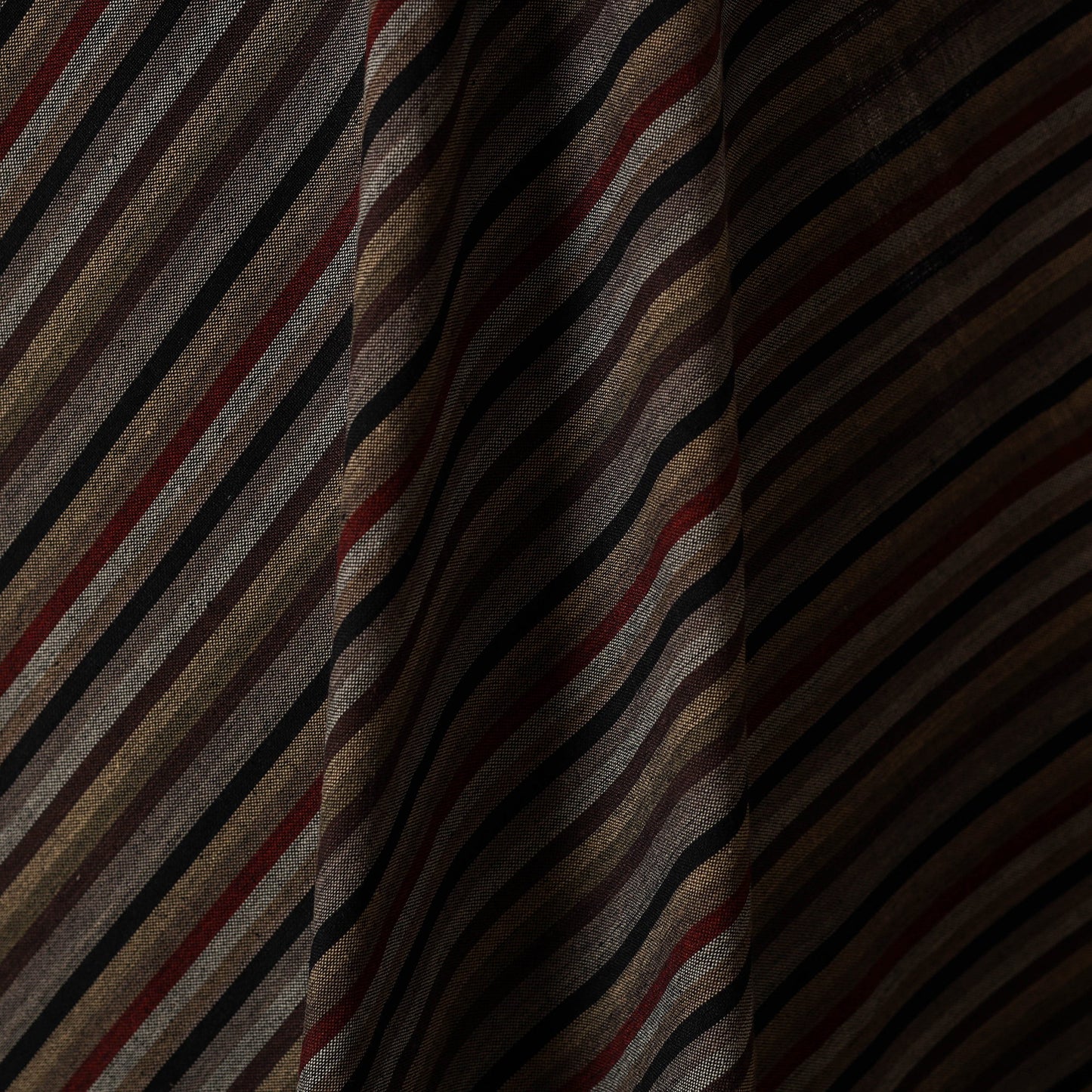 Brown - jhiri pure handloom cotton fabric 14 - handcrafted