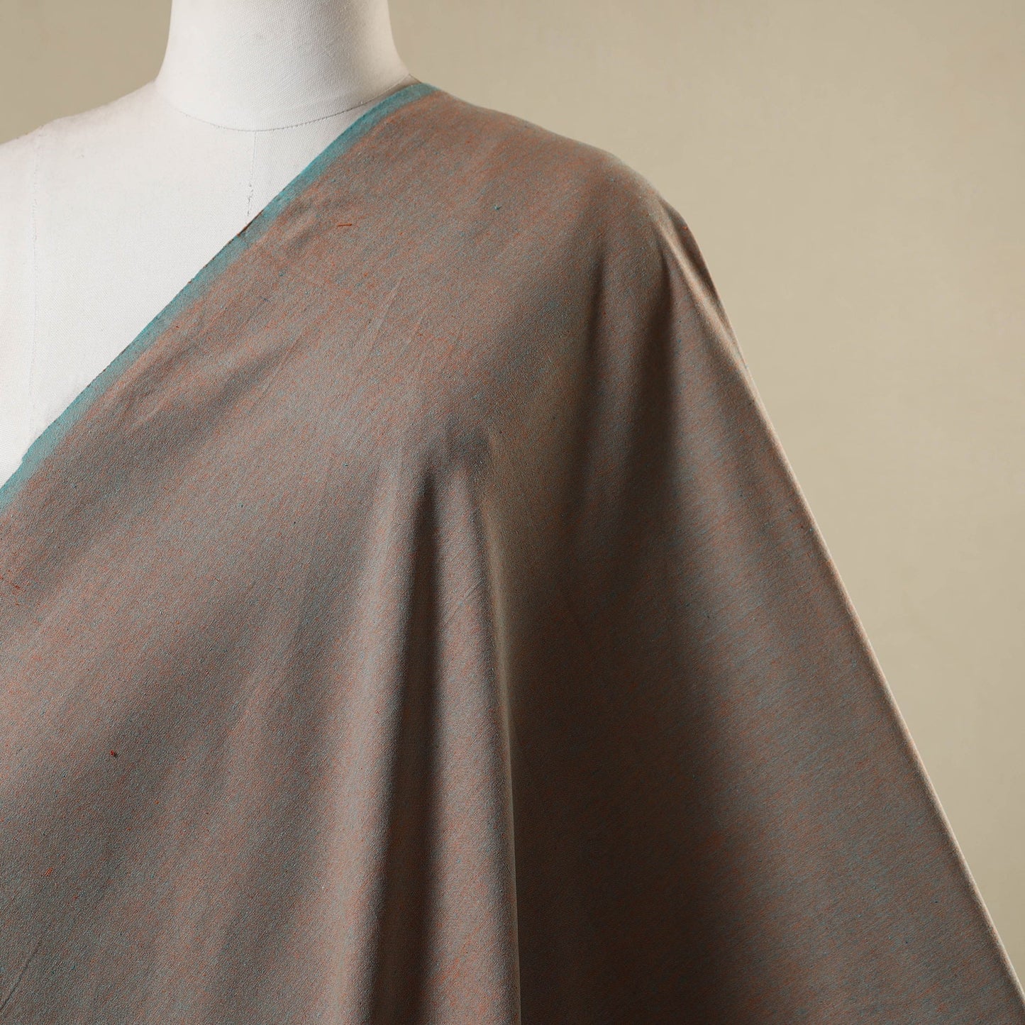 Brown - jhiri pure handloom cotton fabric 16 - handcrafted