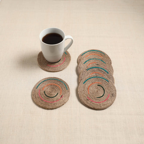 Jute handcrafted round coaster (set of 6) 03