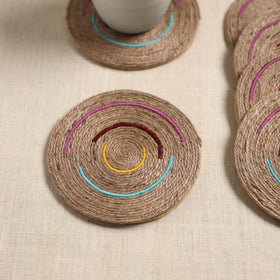 Jute handcrafted round coaster (set of 6) 05