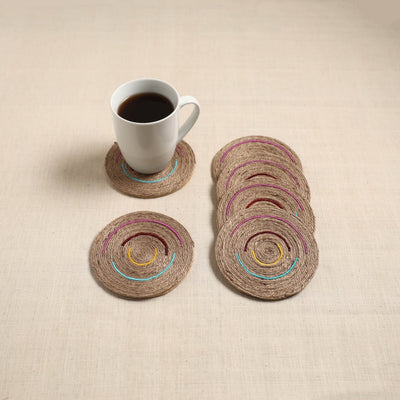 Jute handcrafted round coaster (set of 6) 05