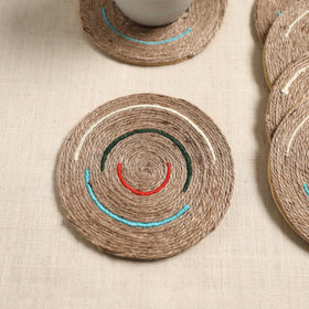 Jute handcrafted round coaster (set of 6) 08