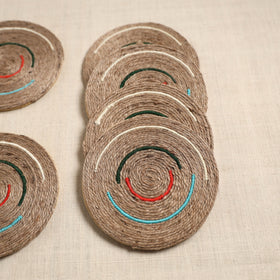 Jute handcrafted round coaster (set of 6) 08