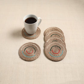 Jute handcrafted round coaster (set of 6) 08
