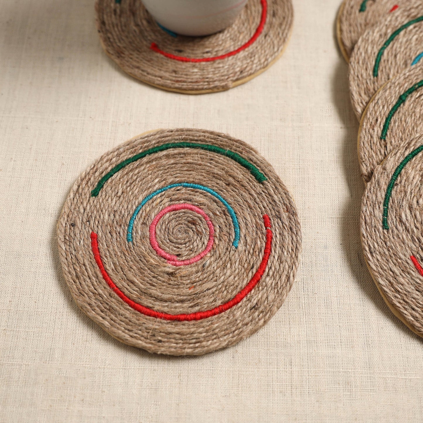 Jute handcrafted round coaster (set of 6) 11