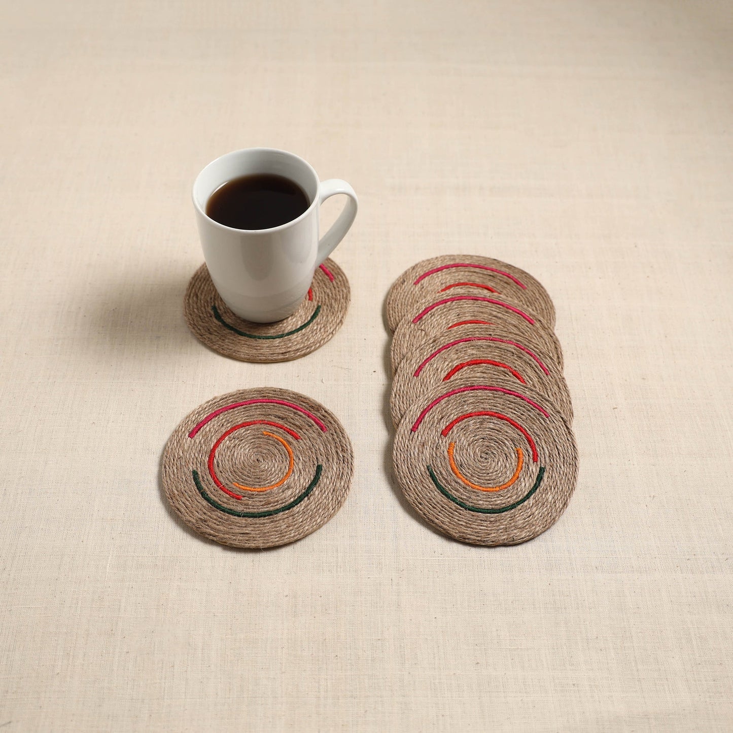 Jute handcrafted round coaster (set of 6) 12