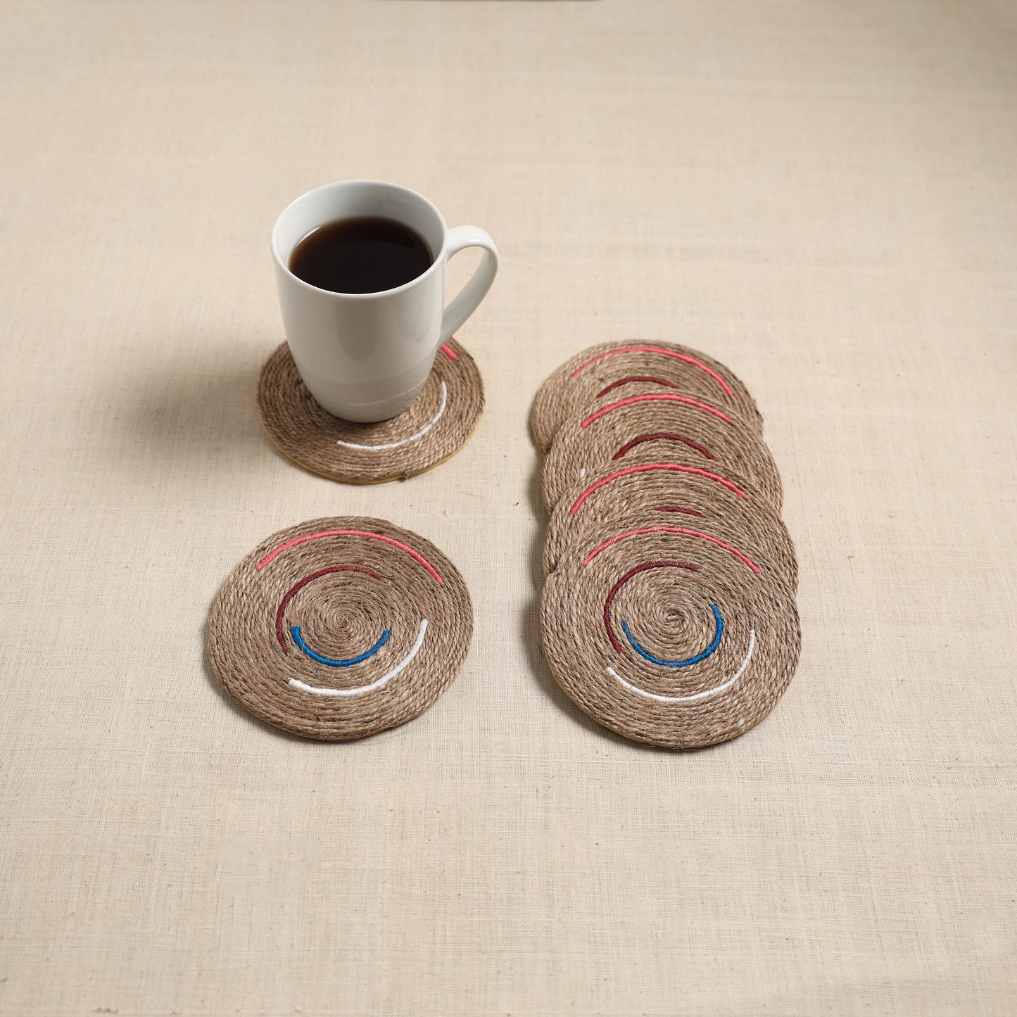 Jute handcrafted round coaster (set of 6) 13