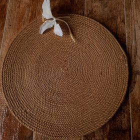 Buy Brown Jute Table Mat Round Rope