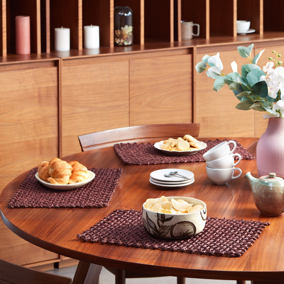 Brown Kadam Haat Handmade Sabai Grass Table Mats (Set Of 6)