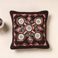 Brown Kala Raksha Pakko Hand Embroidered Pure Cotton Cushion Cover