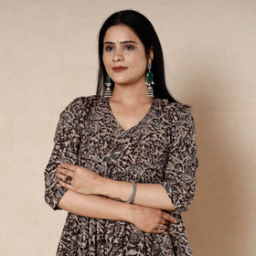 Buy Kalamkari Block Printing Cotton Flared Dress Online l iTokri.com
