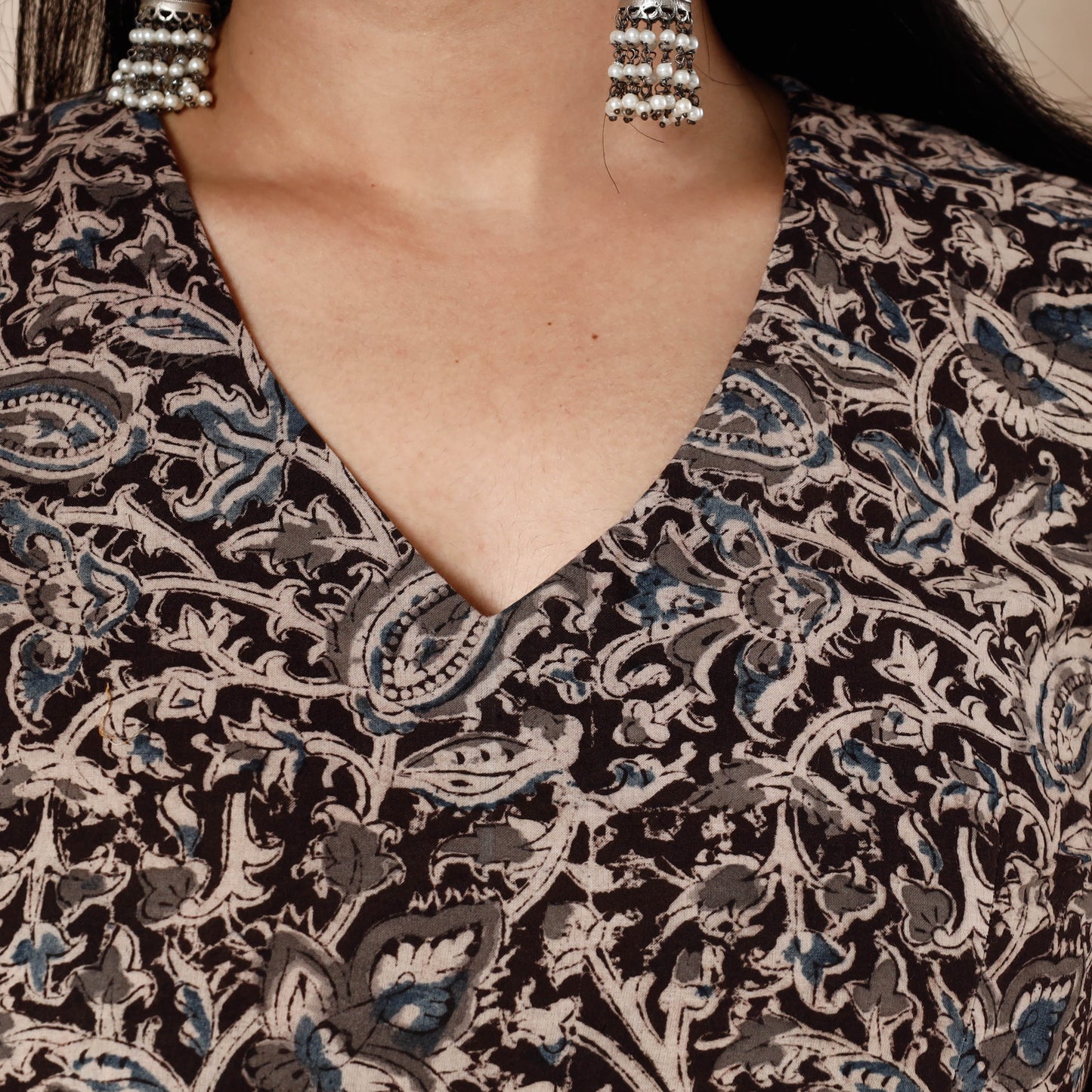 Buy Kalamkari Block Printing Cotton Flared Dress Online l iTokri.com