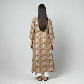 Kalamkari printed cotton long kurti - handcrafted