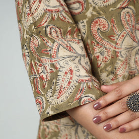 Kalamkari printed cotton long kurti - handcrafted