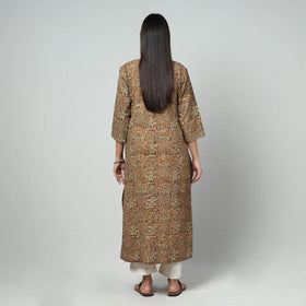  Kalamkari Block Printed Cotton Long Kurta For Women