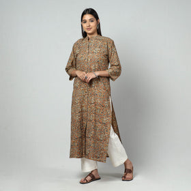  Kalamkari Block Printed Cotton Long Kurta For Women