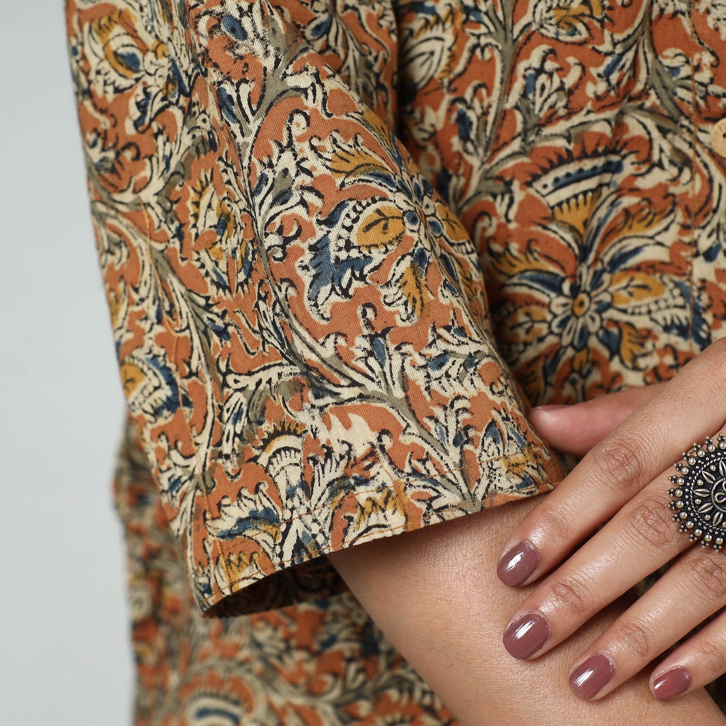  Kalamkari Block Printed Cotton Long Kurta For Women