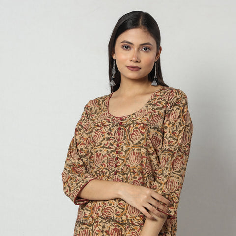  Kalamkari Block Printing Cotton Long Kurta For Women