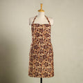 Brown Kalamkari Block Print Cotton Apron with Pocket