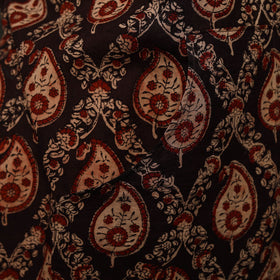 Brown - kalamkari cotton apron with pocket 32 - handcrafted