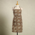 Brown - kalamkari cotton apron with pocket 36 - handcrafted