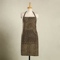 Brown Kalamkari Block Print Cotton Apron with Pocket