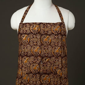 Brown - kalamkari cotton apron with pocket 54 - handcrafted