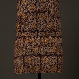 Brown - kalamkari cotton apron with pocket 54 - handcrafted