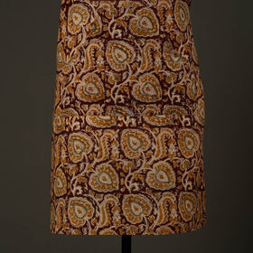 Brown - kalamkari cotton apron with pocket 61 - handcrafted