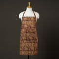 Brown - kalamkari cotton apron with pocket 61 - handcrafted