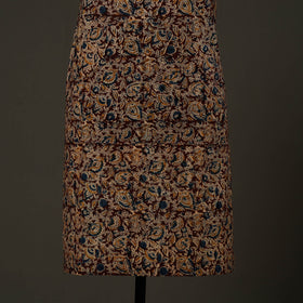 Brown - kalamkari cotton apron with pocket 62 - handcrafted