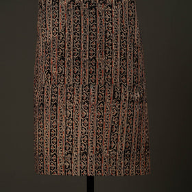 Brown - kalamkari cotton apron with pocket 63 - handcrafted